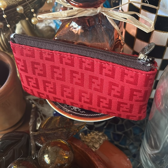 FENDI Monogrammed Canvas Cosmetic Pouch Wallet READ - Picture 4 of 8